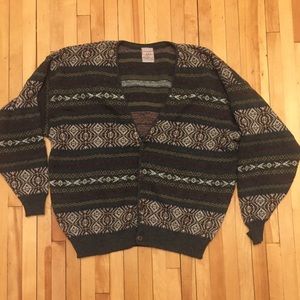 Green patterned cardigan